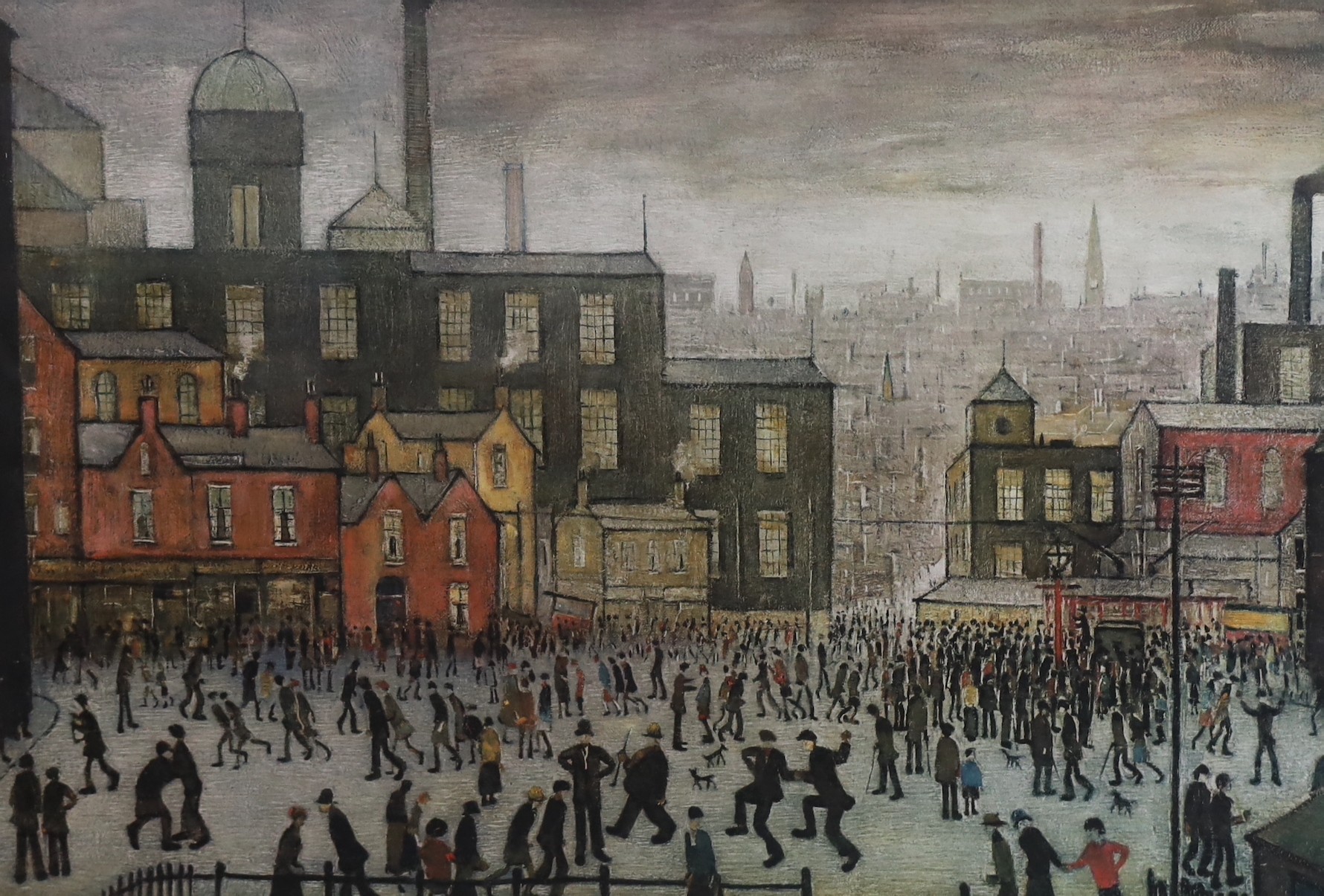 Laurence Stephen Lowry (1887-1976), 'Our Town', offset lithograph, 42.5 x 61cm